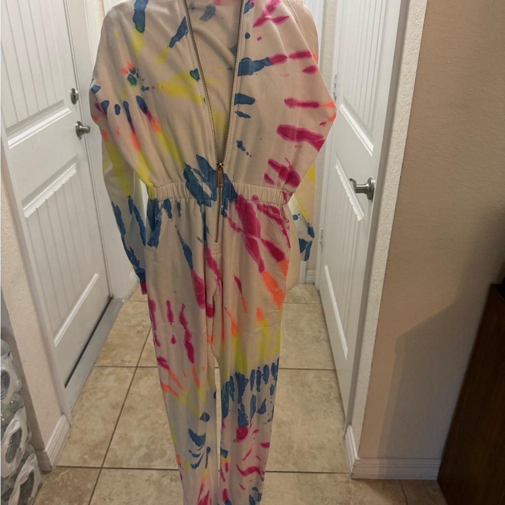 LEZAT Neon Tie Dye Softest Comfiest Ever Jumpsuit Size XSmall